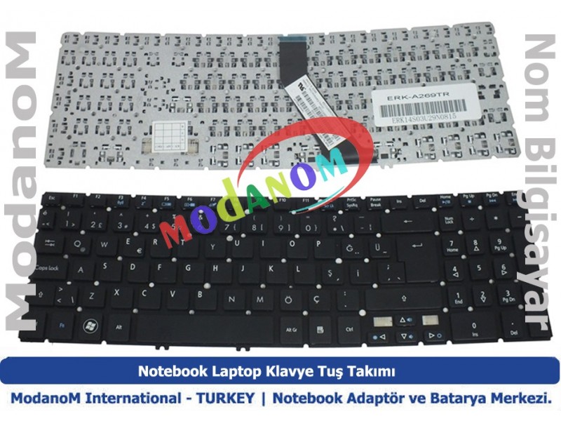 Acer Aspire VN7-571 Notebook Klavye Siyah Türkçe