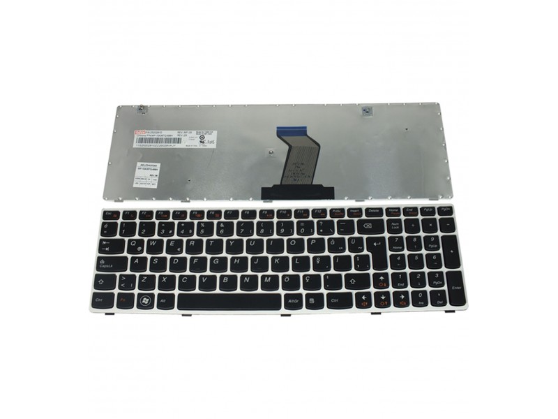 25201816 klavye türkçe siyah beyaz çerçeve