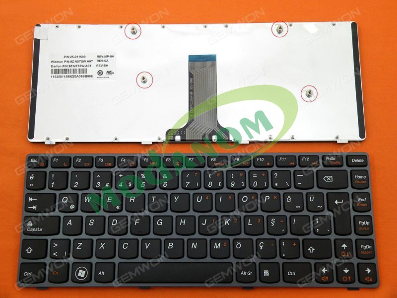 25201230 Klavye Türkçe Siyah Lenovo IdeaPad V370A Klavye Türkçe Siyah